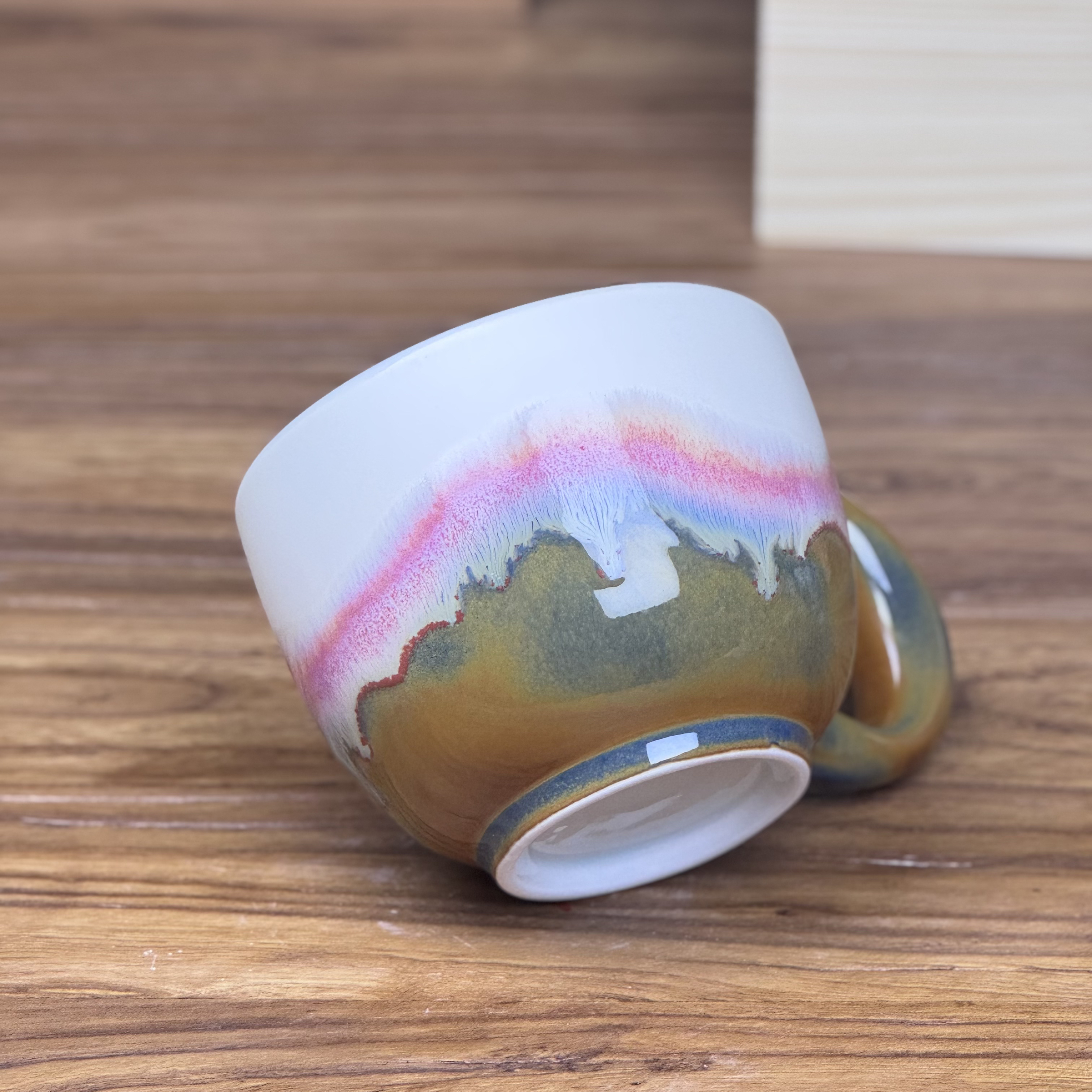 景德镇手作高温窑变现代感小清新手绘水杯马克杯陶瓷咖啡杯