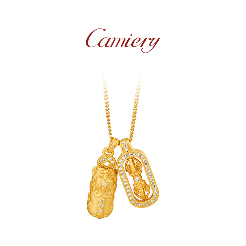 CAMIERY新中式经典高级貔貅金刚杵项链时尚ZYN