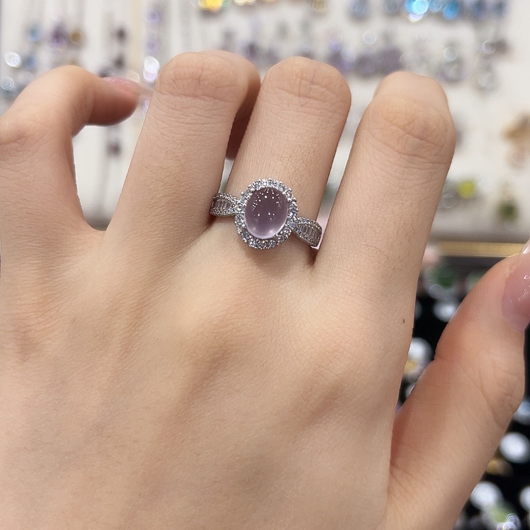 银S925镶嵌戒指萤石