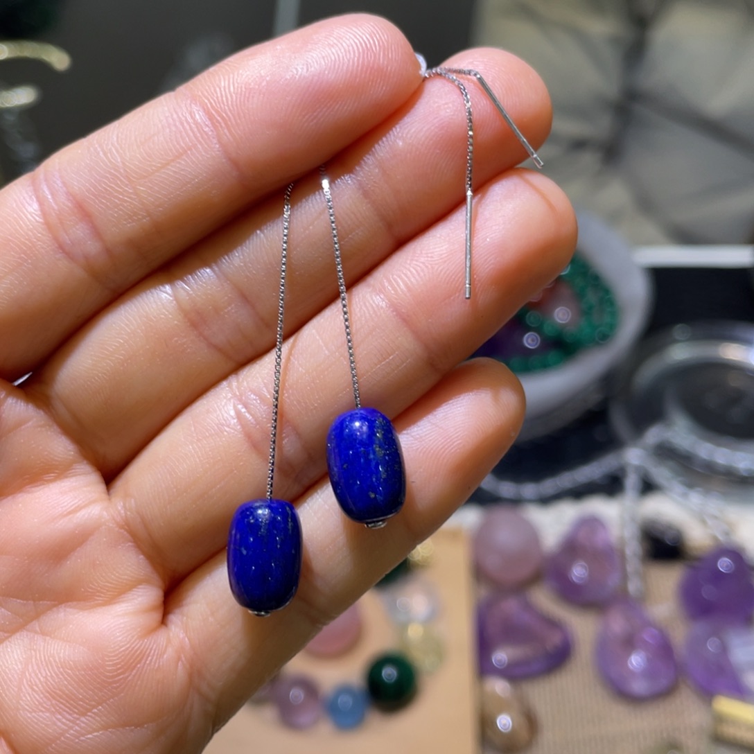 珠宝半成品水晶银S925镶嵌耳线