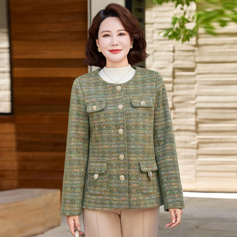 妈妈外套秋装薄款2025新款小香风开衫外套中来年人衣服春秋女上衣