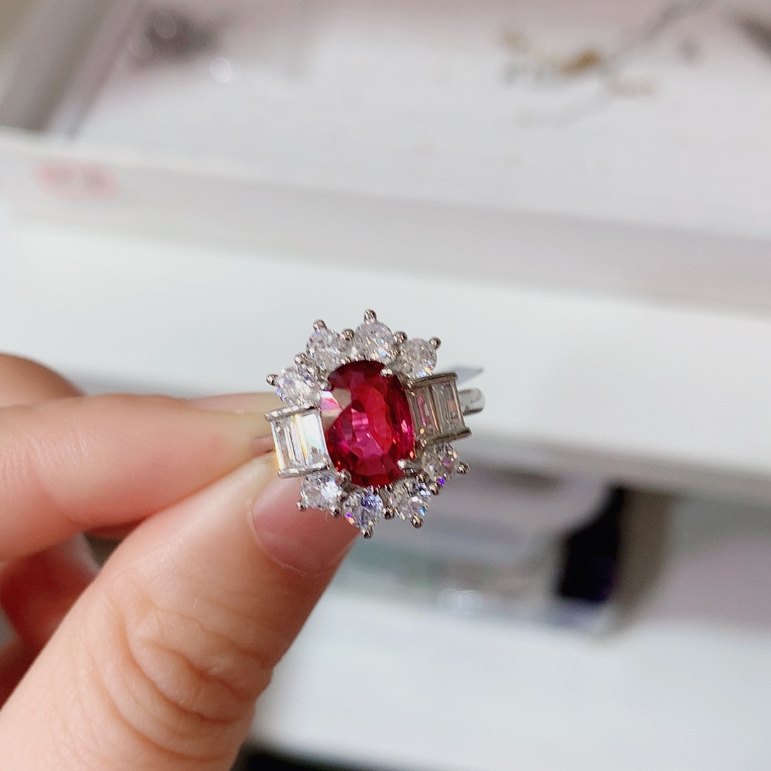 碧玺戒指银S925镶嵌戒指超美