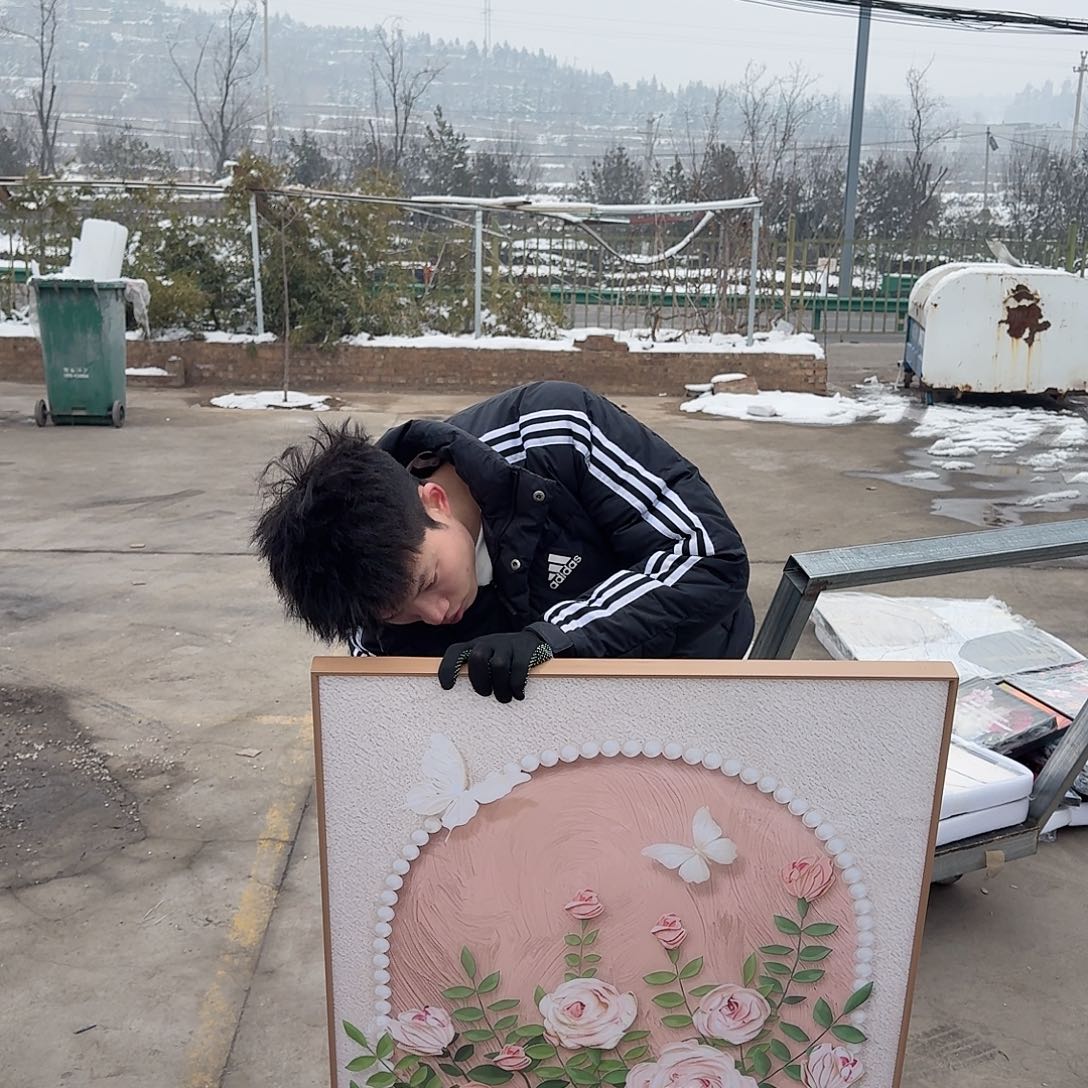 竖款70100玫瑰花装饰画