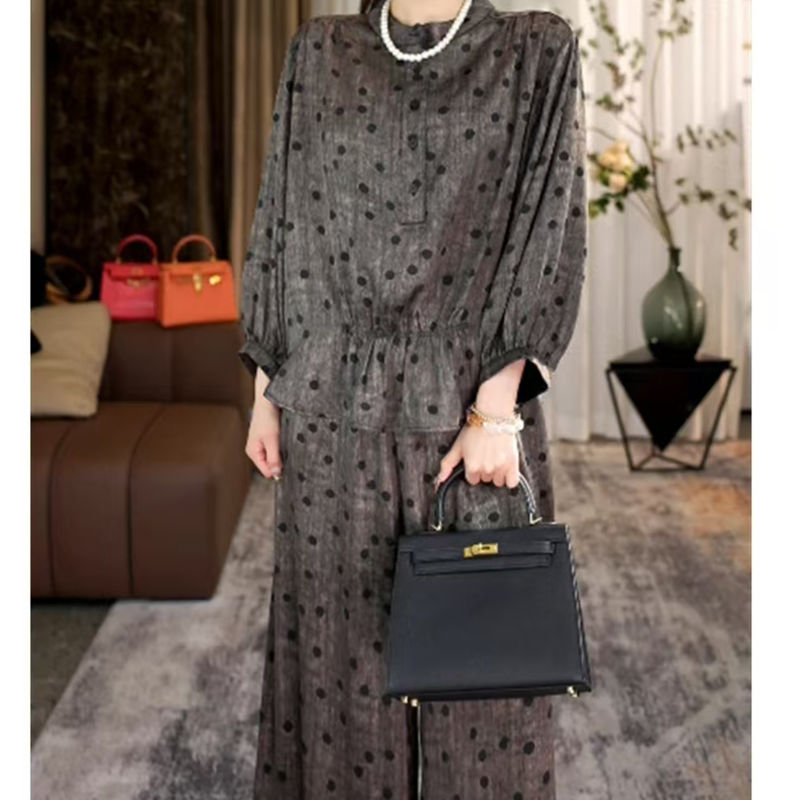 433新款时尚波点百搭潮流套装