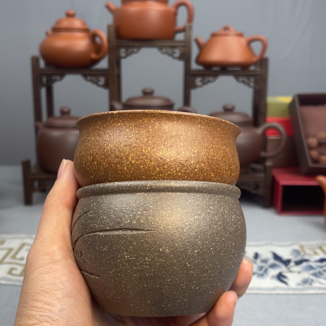 柿***8紫砂茶杯桃花泥  