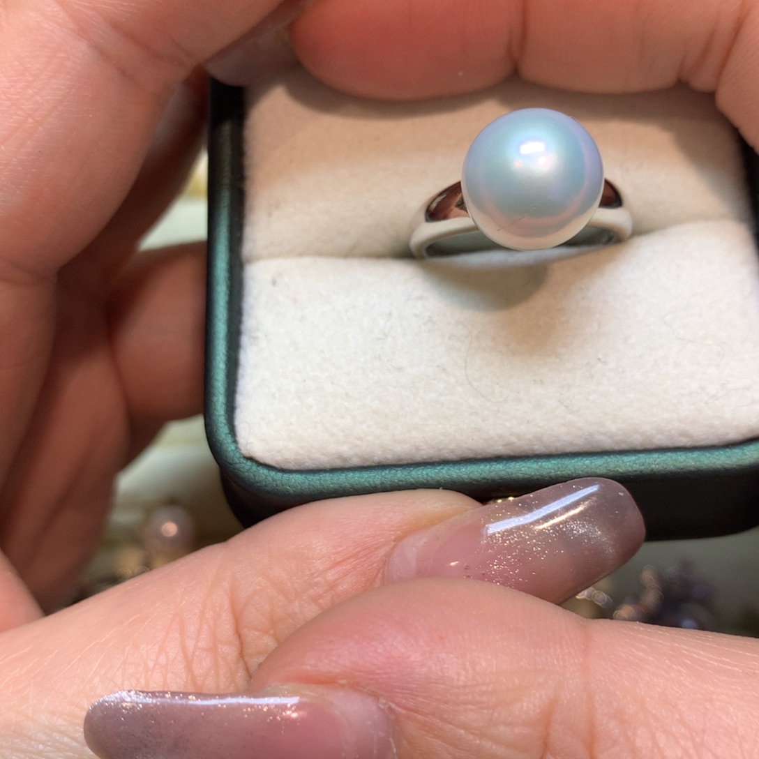 淡水珍珠戒指银S925镶嵌