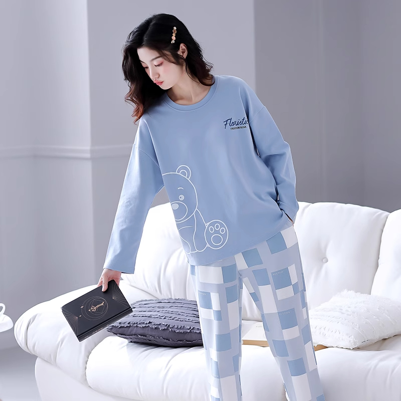 睡衣女士款2025新款全纯棉春装长袖四季通用夏季空调家居服套装薄