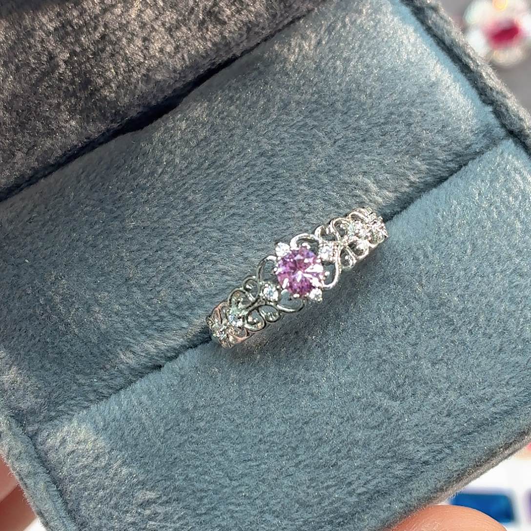 925银培育帕帕拉恰色粉蓝宝