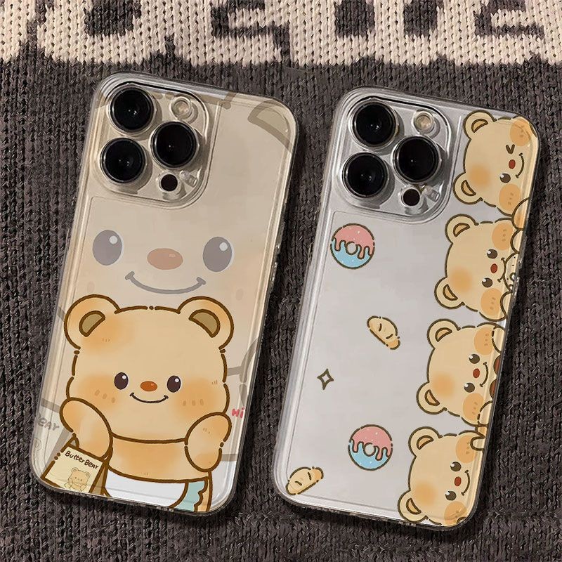 黄油小熊情侣太空手机壳适用于苹果16透明iphone14手机壳1512pro