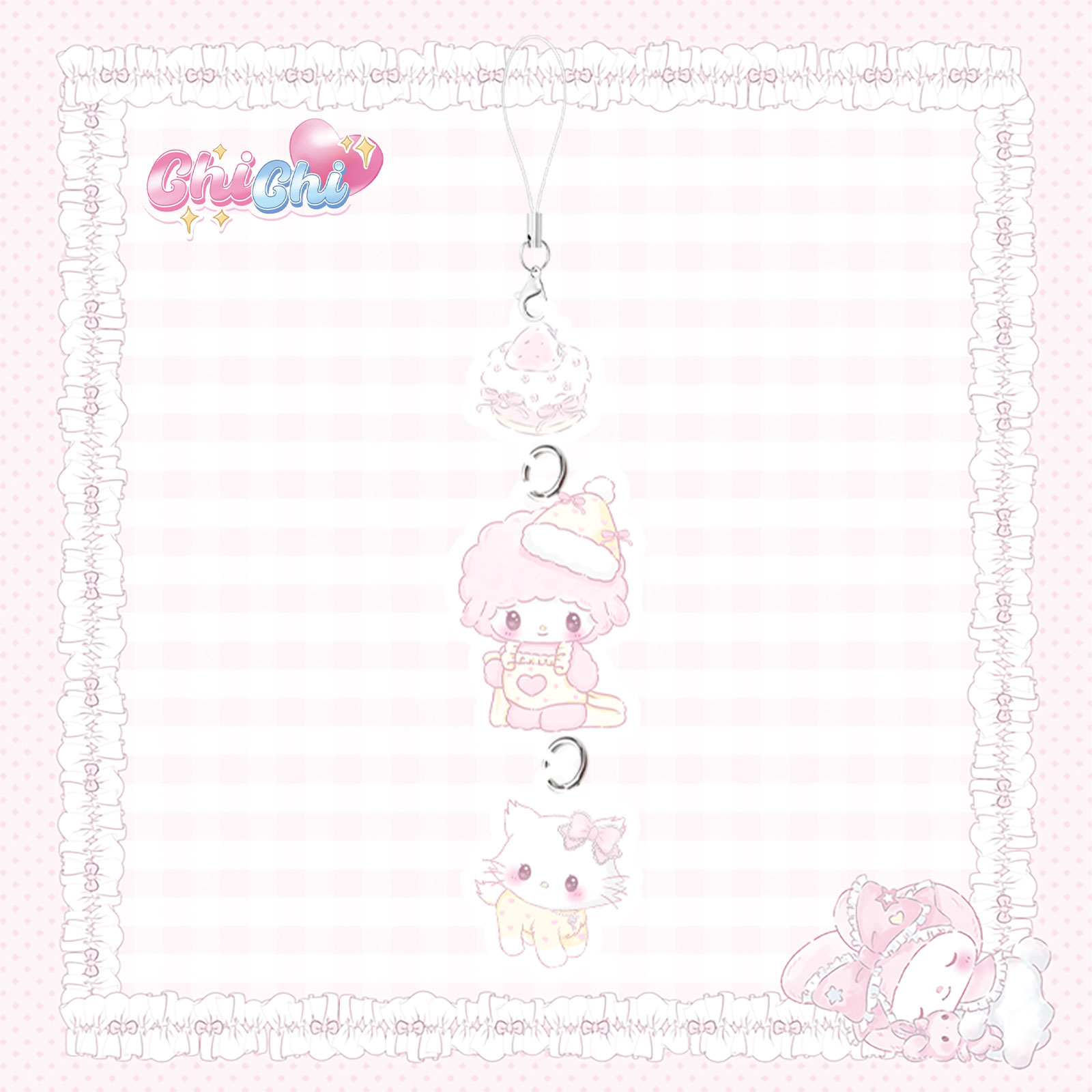 手机壳挂绳手机链同款大挂饰手机壳链条