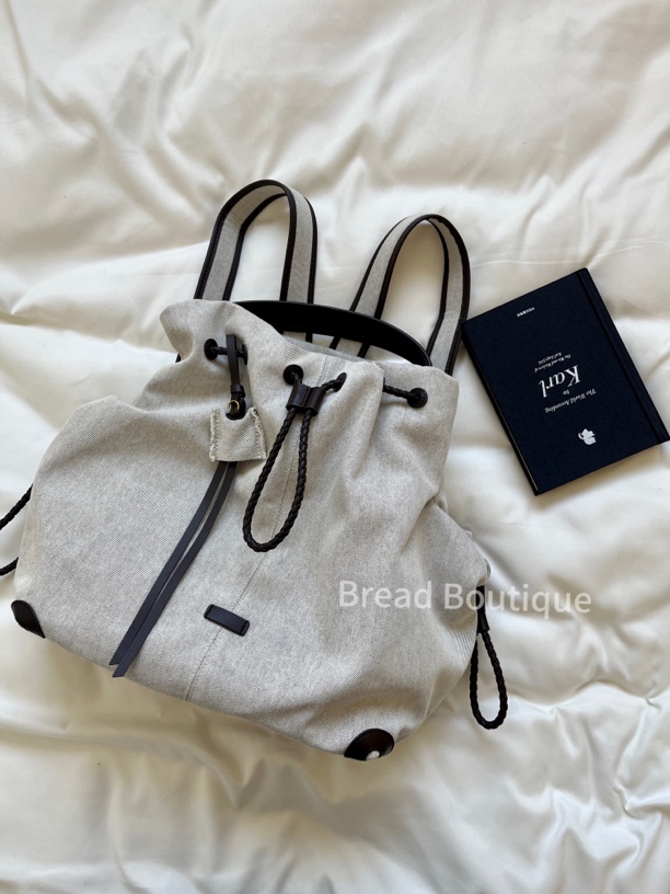 【Bread Boutique】【牛仔棉配牛皮】25春夏新款大容量小众百搭双肩包