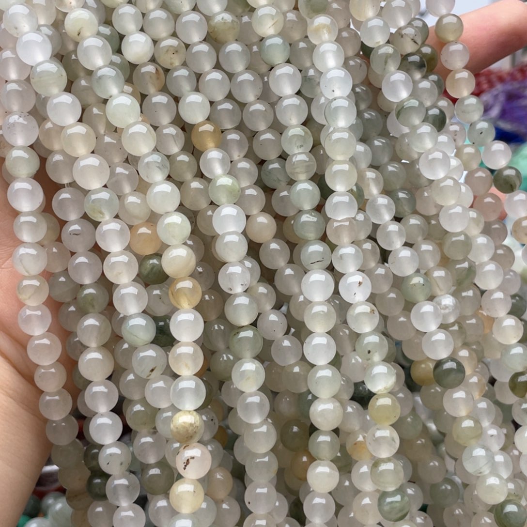 玛瑙/玉髓未镶嵌珠宝半成品两条装卡6天山翠圆珠