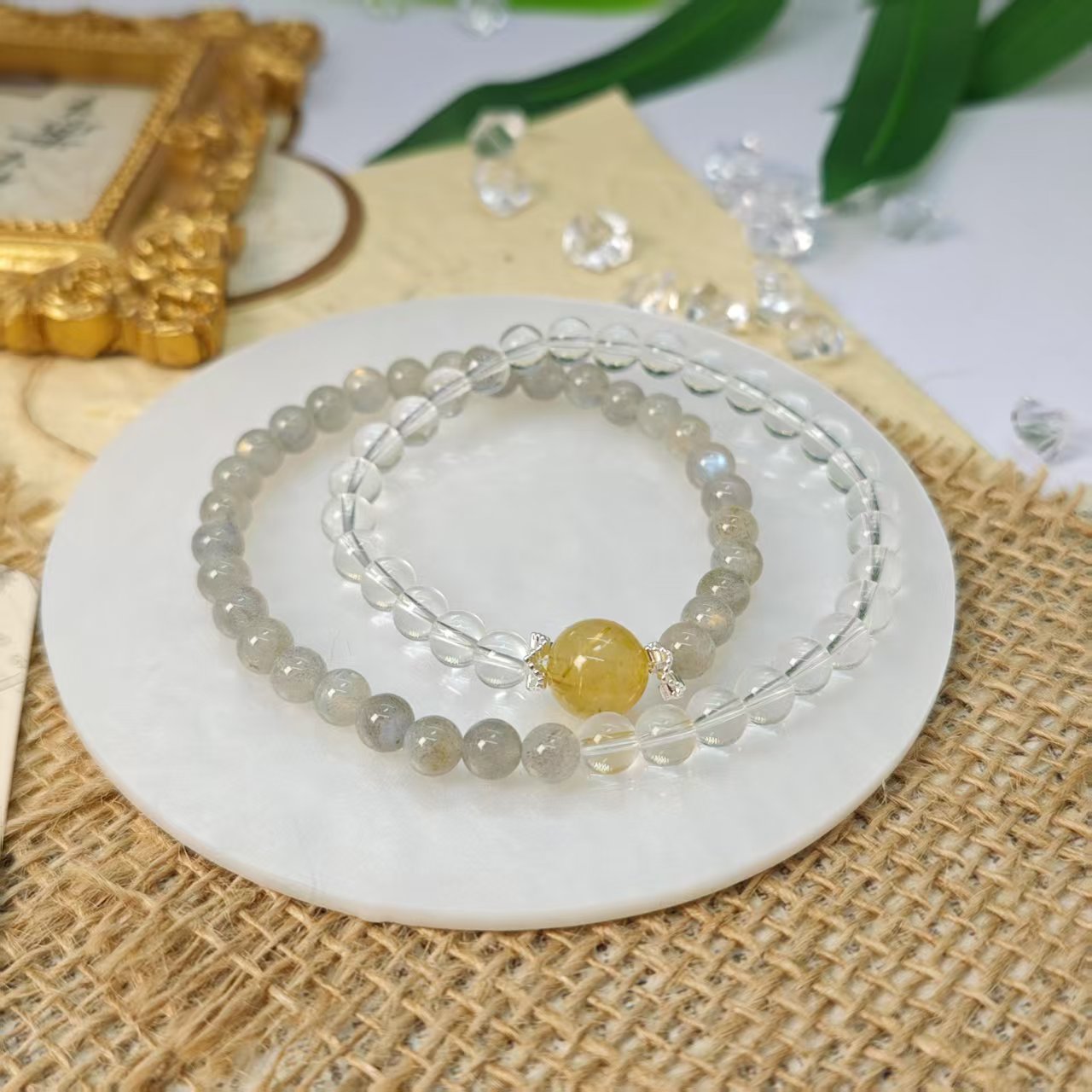 《月亮之上》灰月光双圈手链6左右(多样发其一) SS95