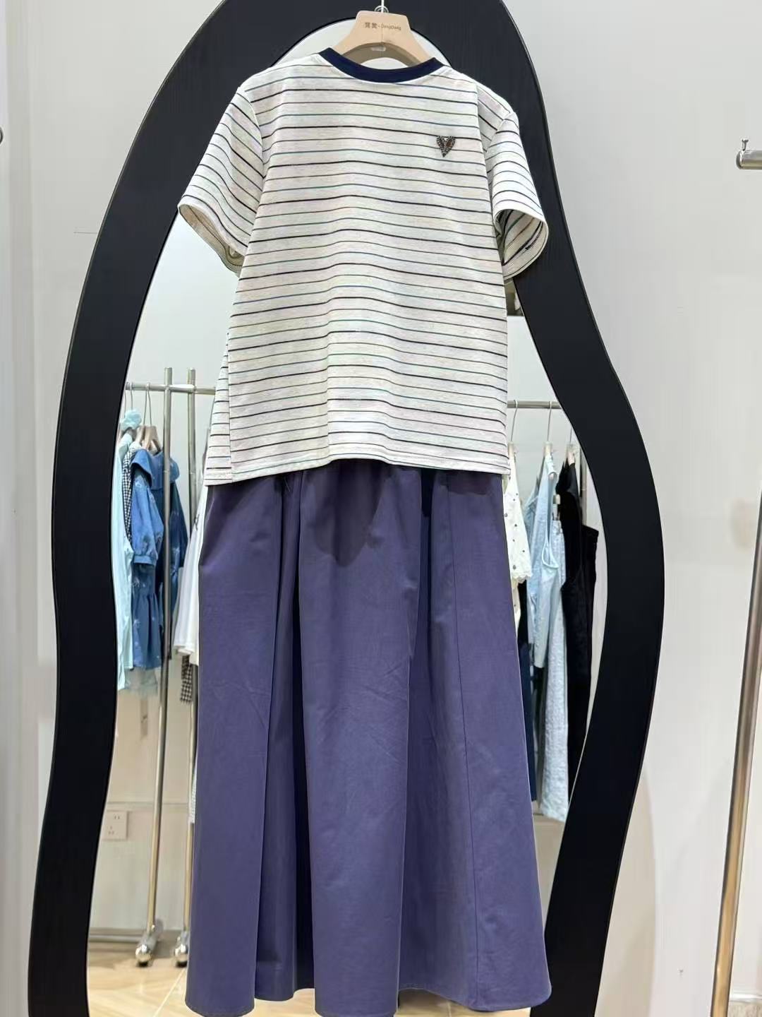 微胖大码女装 V领常规款裙子 夏津清仓