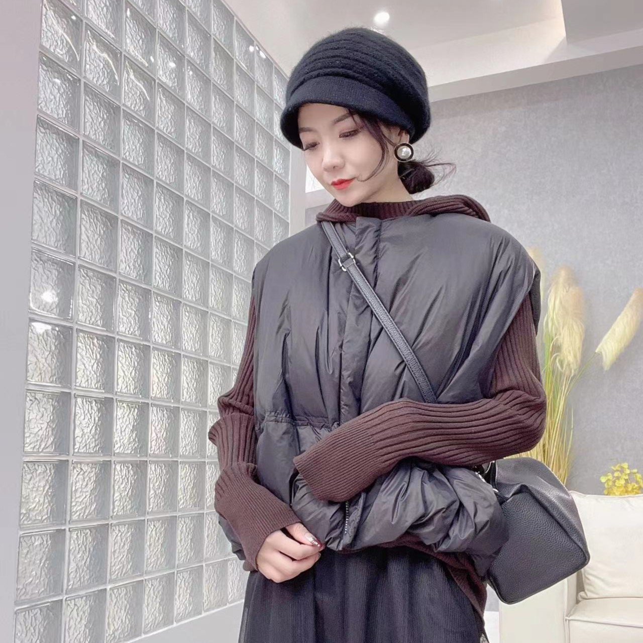 特价夏季秋冬新款韩系休闲风圆领宽松显瘦廓形蓬松保暖