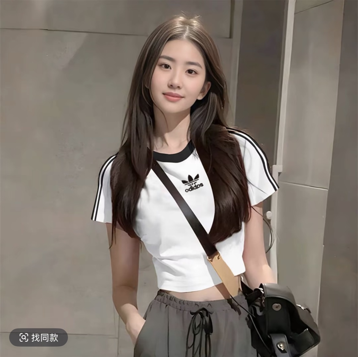 【奥莱撤柜】刺绣标三条杠女同款闲百搭运动清爽透气短袖修身T恤