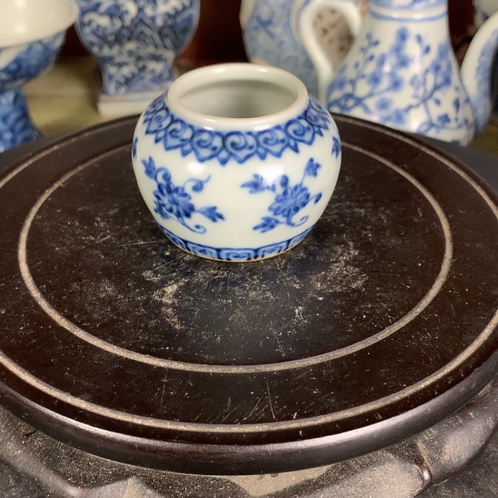 钟***情瓷片青花瓷片标本标本