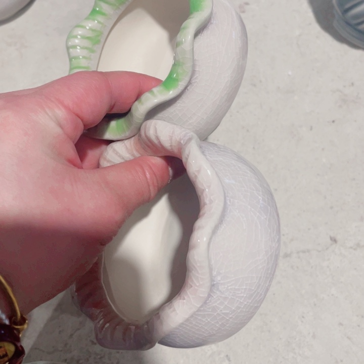 陶瓷新品半手工花盆浮力炸