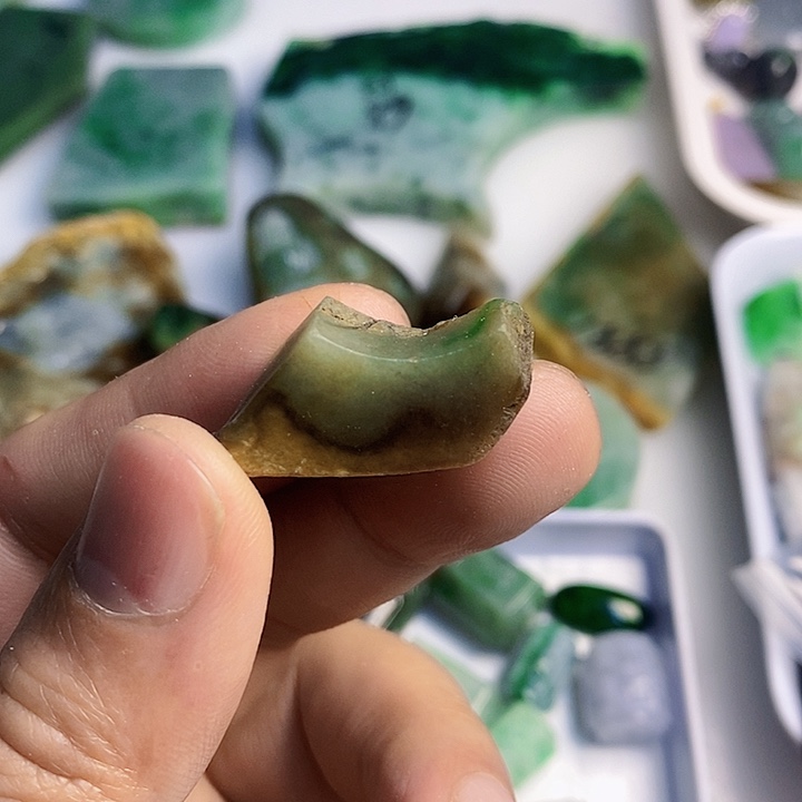 翡翠散珠天然翡翠A货挂件