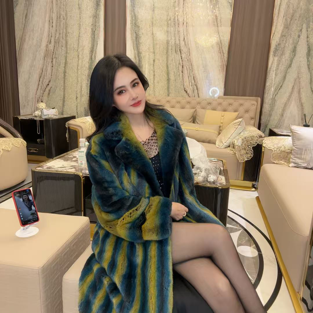 9359水貂冬季新款女士新款高端时尚皮草大衣AMF-衣长125cm