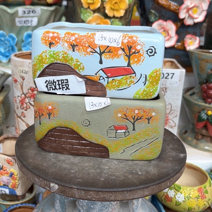 紫砂花盆粗陶材质多肉花盆