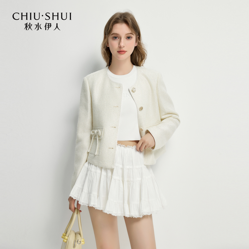 【丽公主】秋水伊人H型圆领垫肩短外套女上衣625101B070230