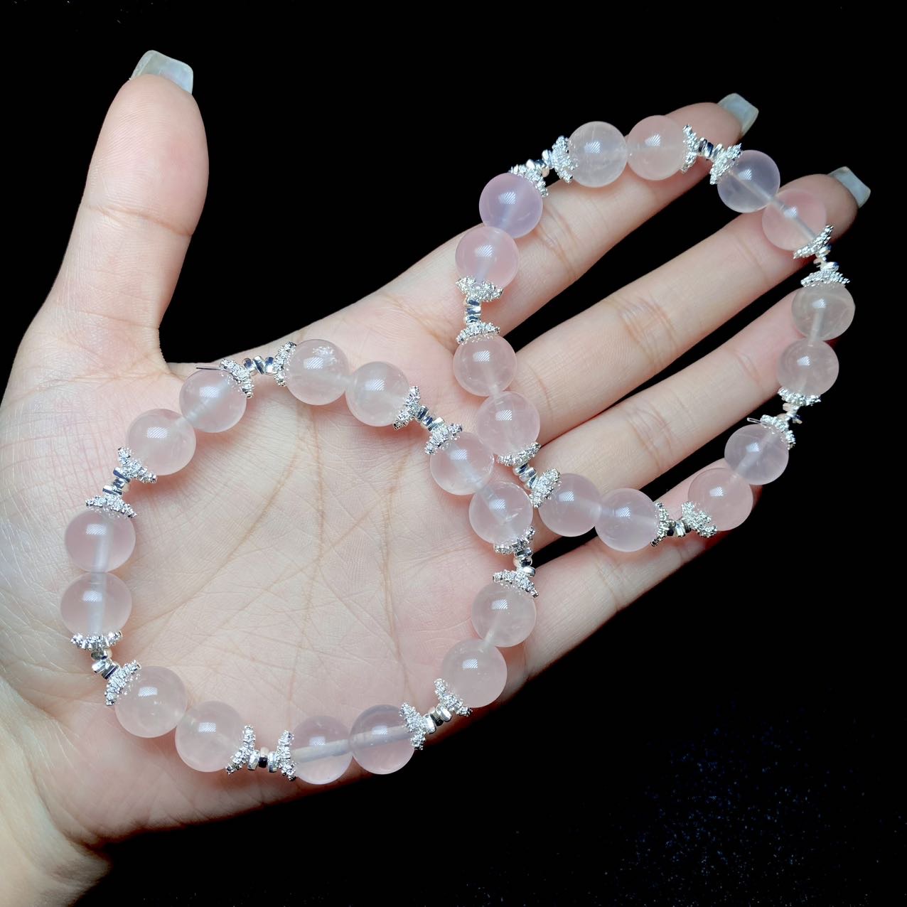 【云上好物】11 DS43649-粉水晶DIY单圈手串-多样性发其一-10mm（JG）