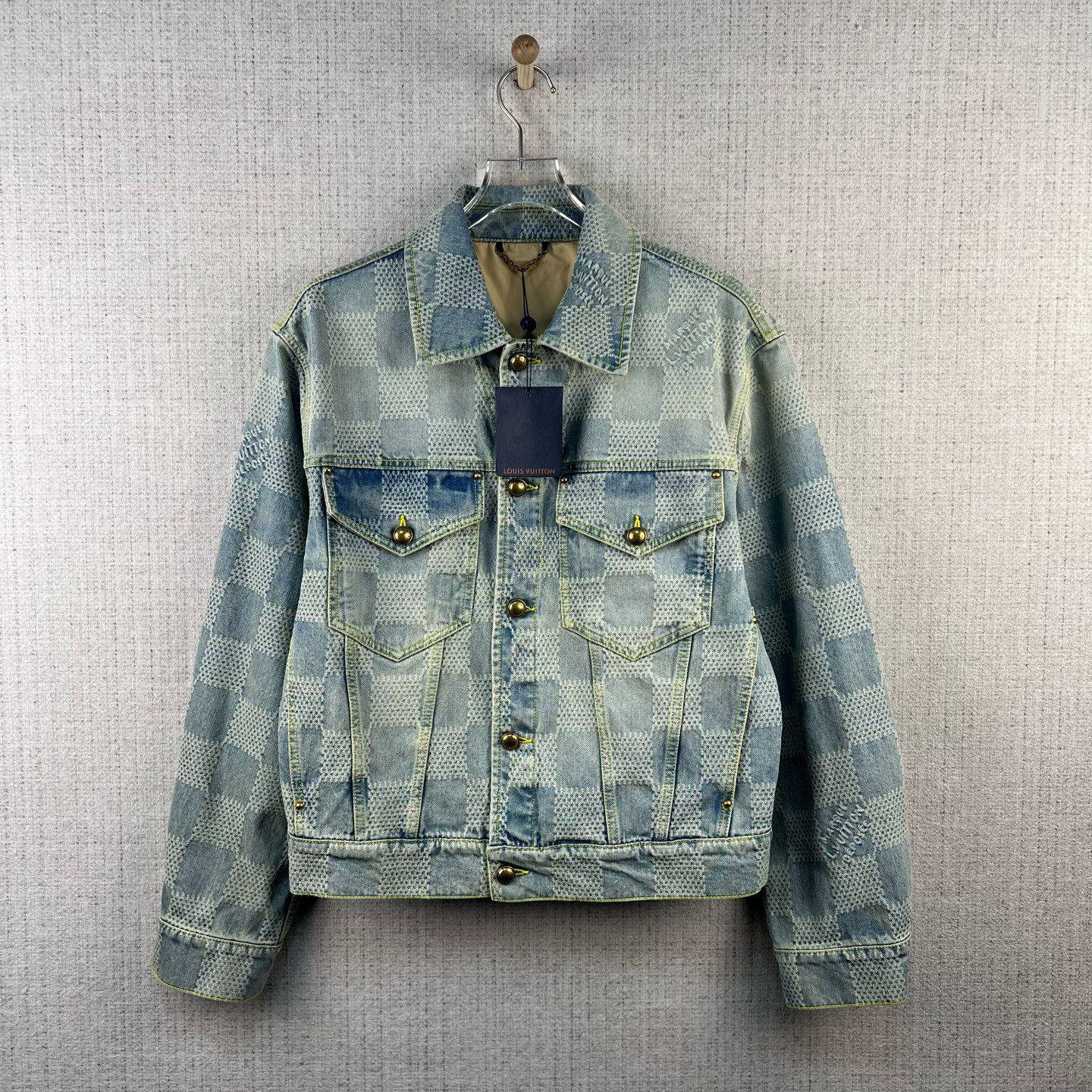 未使用 LouisVuitton/路易威登 SS25 棋盘格牛仔外套/尺码48/9454