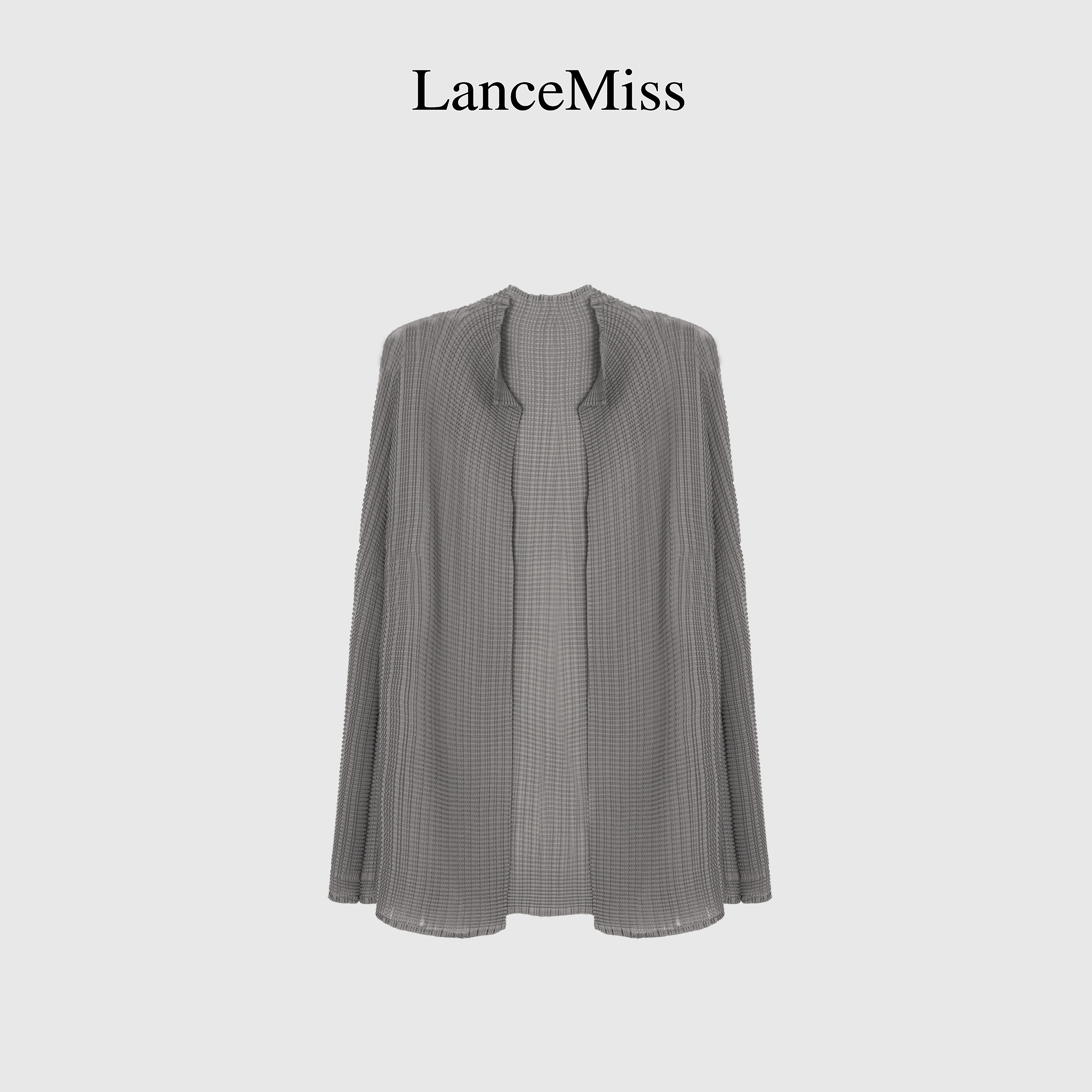 LANCE MISS【星银汐】新款时尚百搭褶皱短款开衫外套LW26CWF169105
