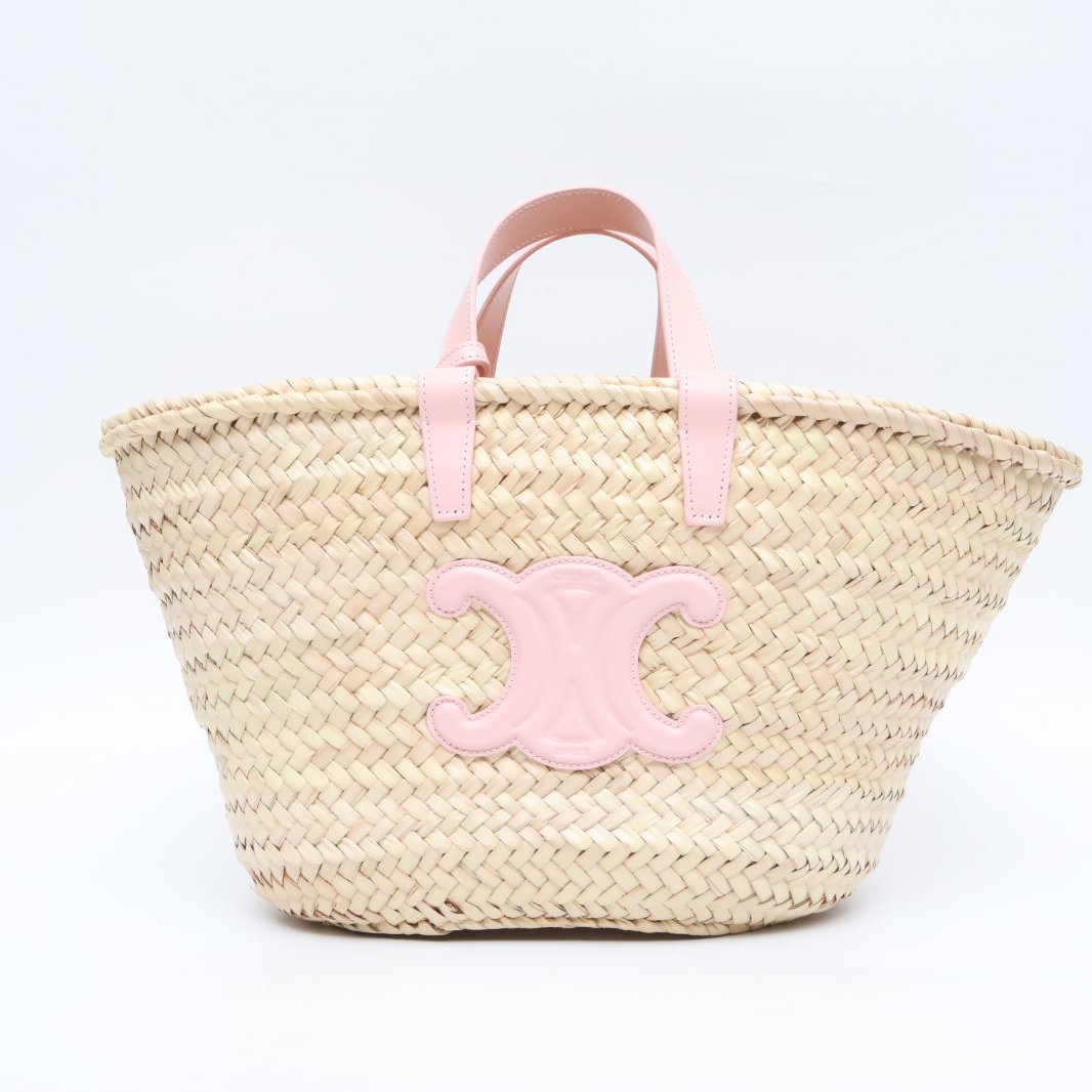 99新 Celine/思琳 活动黑黑P205438052 粉色 草编 无 菜篮子