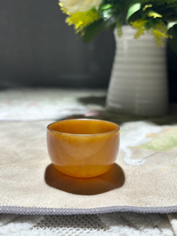 和田玉新疆金山矿红糖禅定杯