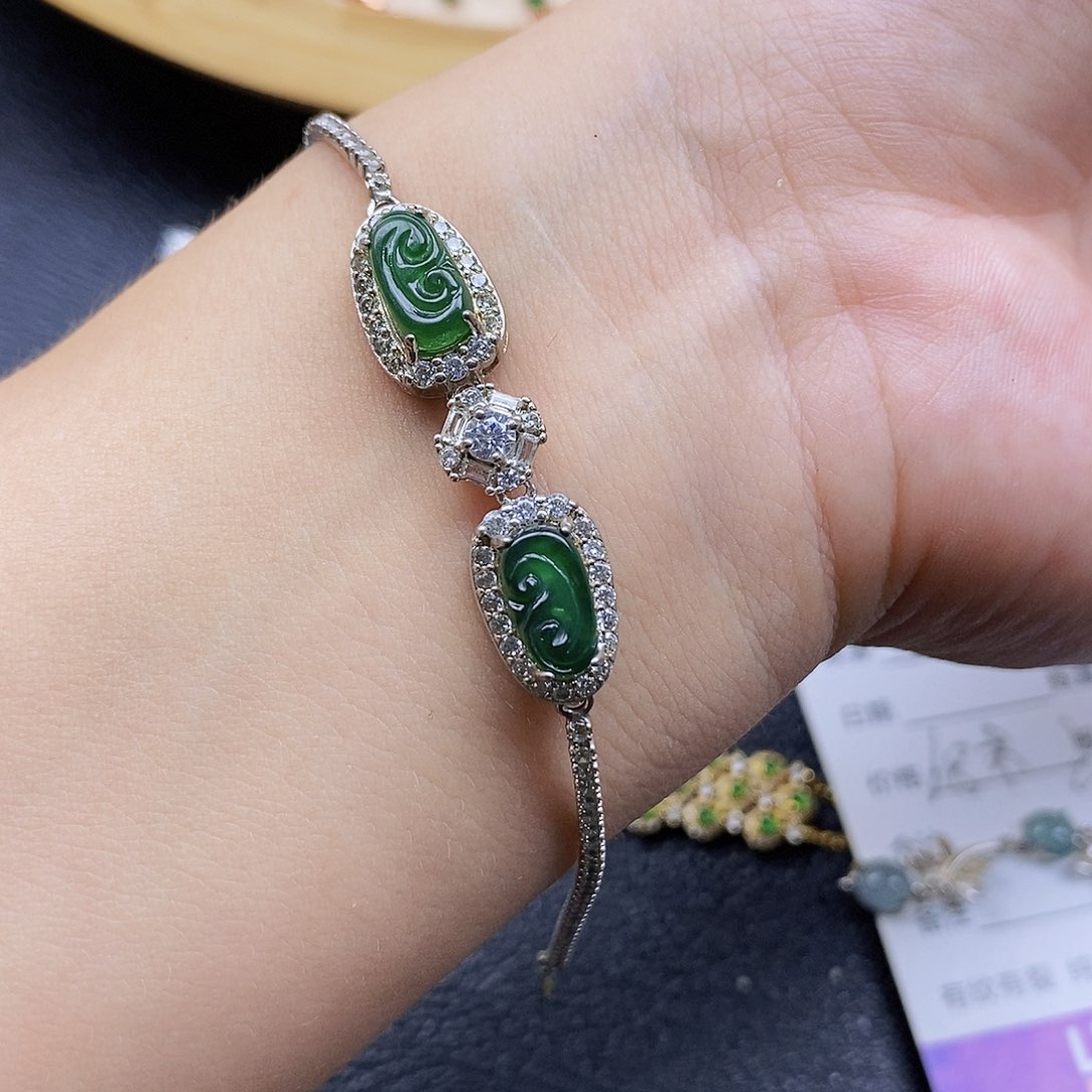 翡翠戒指银S925镶嵌