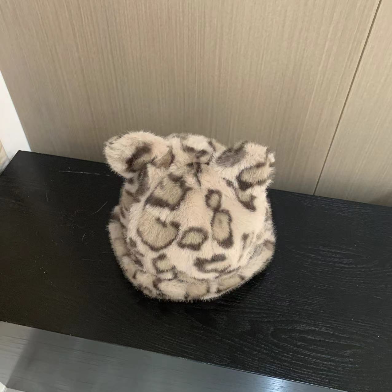 DACPAN-时尚新款豹纹毛绒猫耳帽  2025/盼·YP517