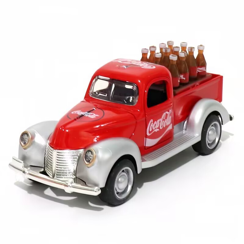合金可乐车 可开门 带灯光音效 12厘米 回力模型玩具 礼盒