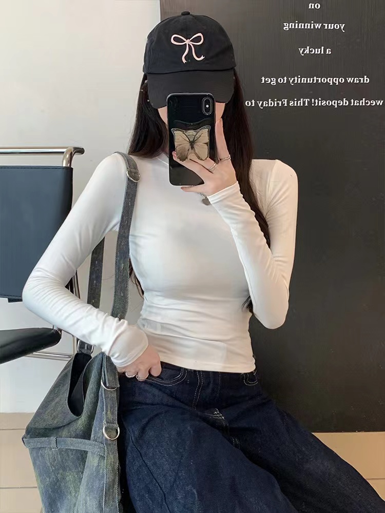 常规长袖美式正肩女秋冬T恤春秋