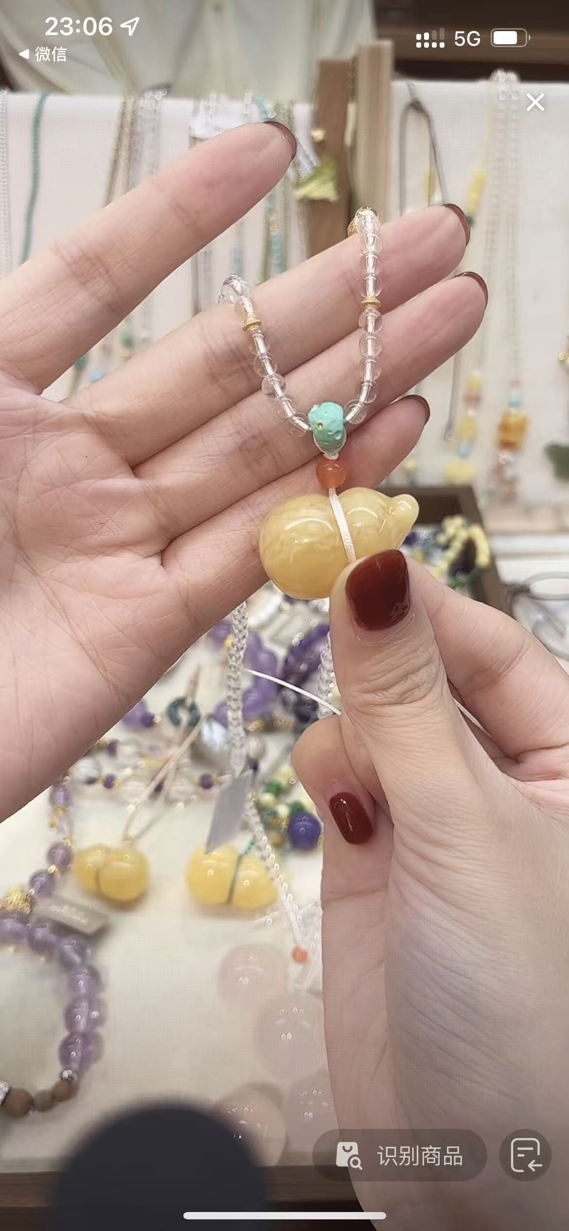 秋冬蜜蜡葫芦项链毛衣链