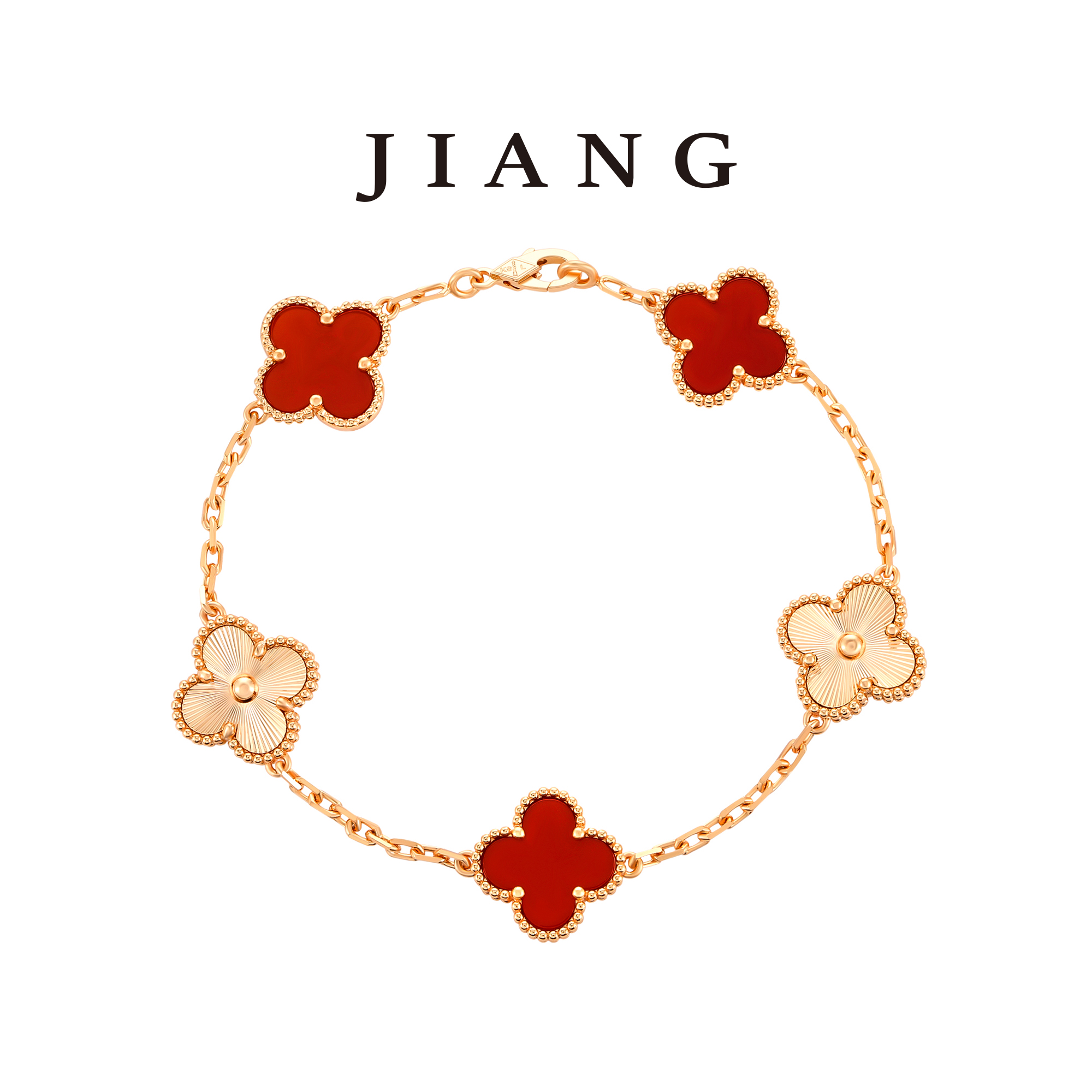 925银手链 CNC精工 五花轻奢气质镭射手链 4388