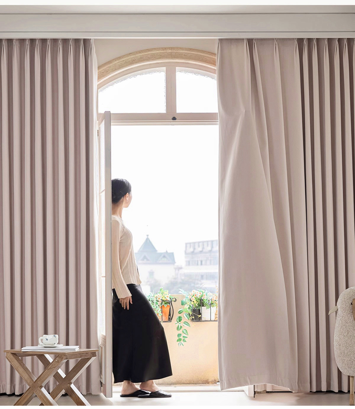 粉色雪尼尔窗帘 卧室窗帘遮光加厚雪尼尔2025新款 反面绿色