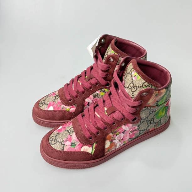 95新 GUCCI/古驰 34码Gucci古驰 花卉老花平底鞋95新