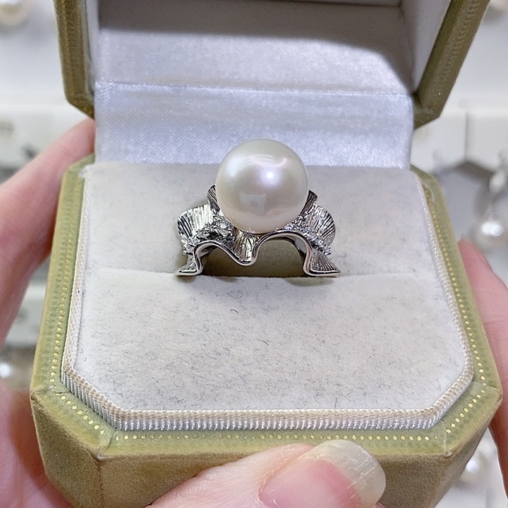 淡水珍珠银S925镶嵌戒指A
