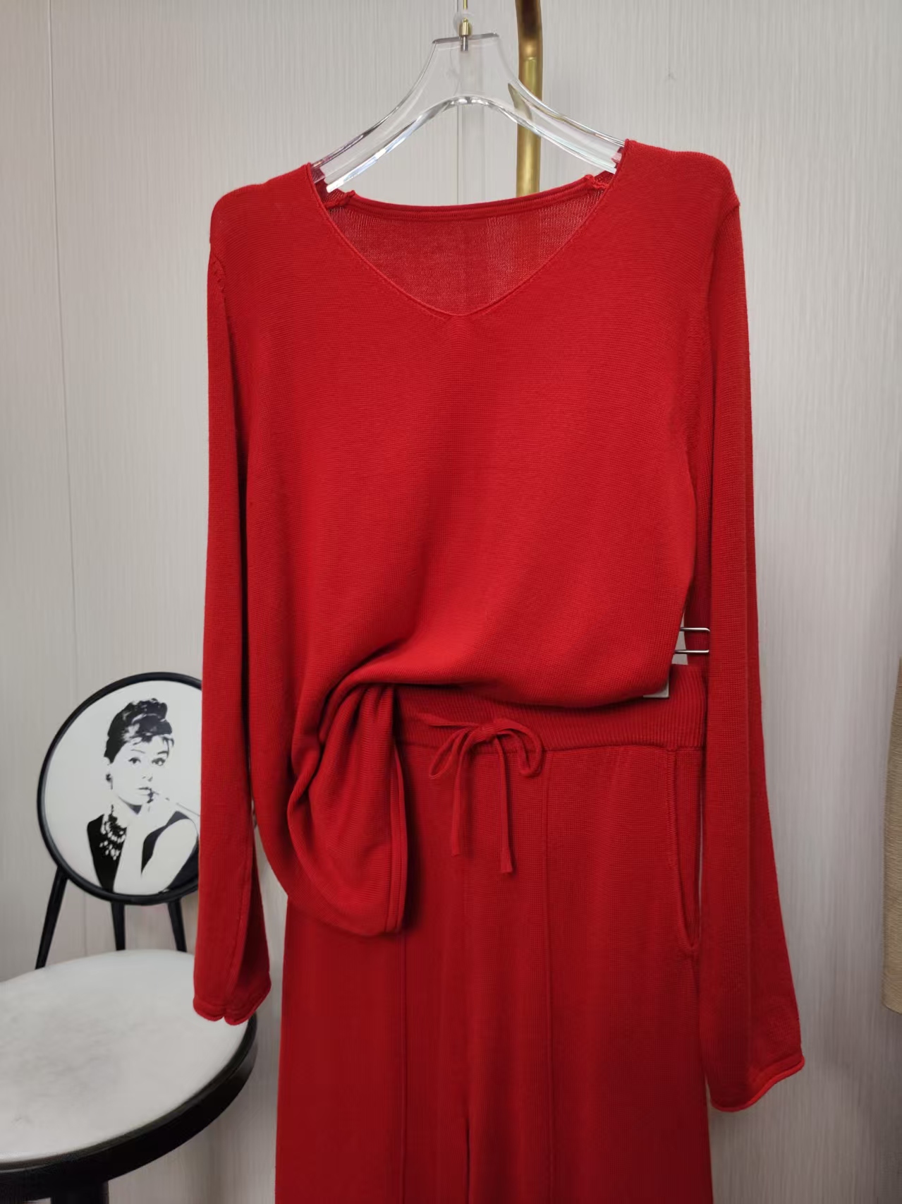 2024原创毛衣针织阔腿裤套装