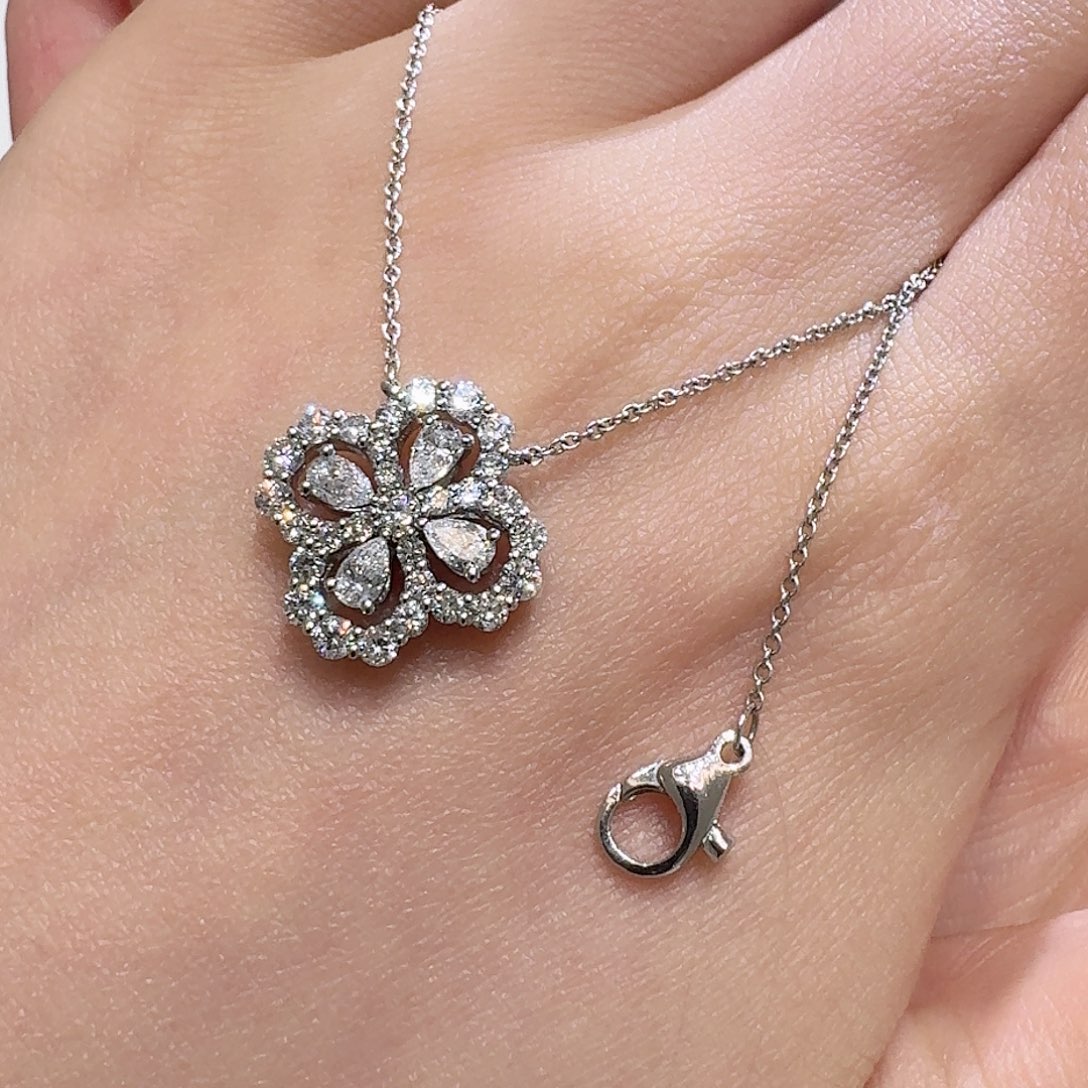 O***a实验室培育钻石铂Pt950镶嵌颈饰