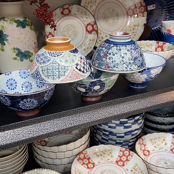 瑜***儿瓷片日本进口华火5只碗4.9英寸