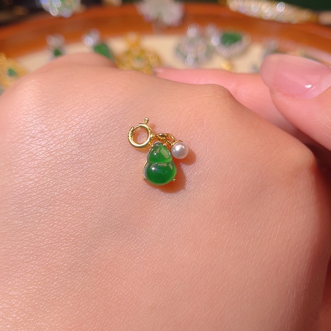 翡翠银S925镶嵌吊坠(不含链)