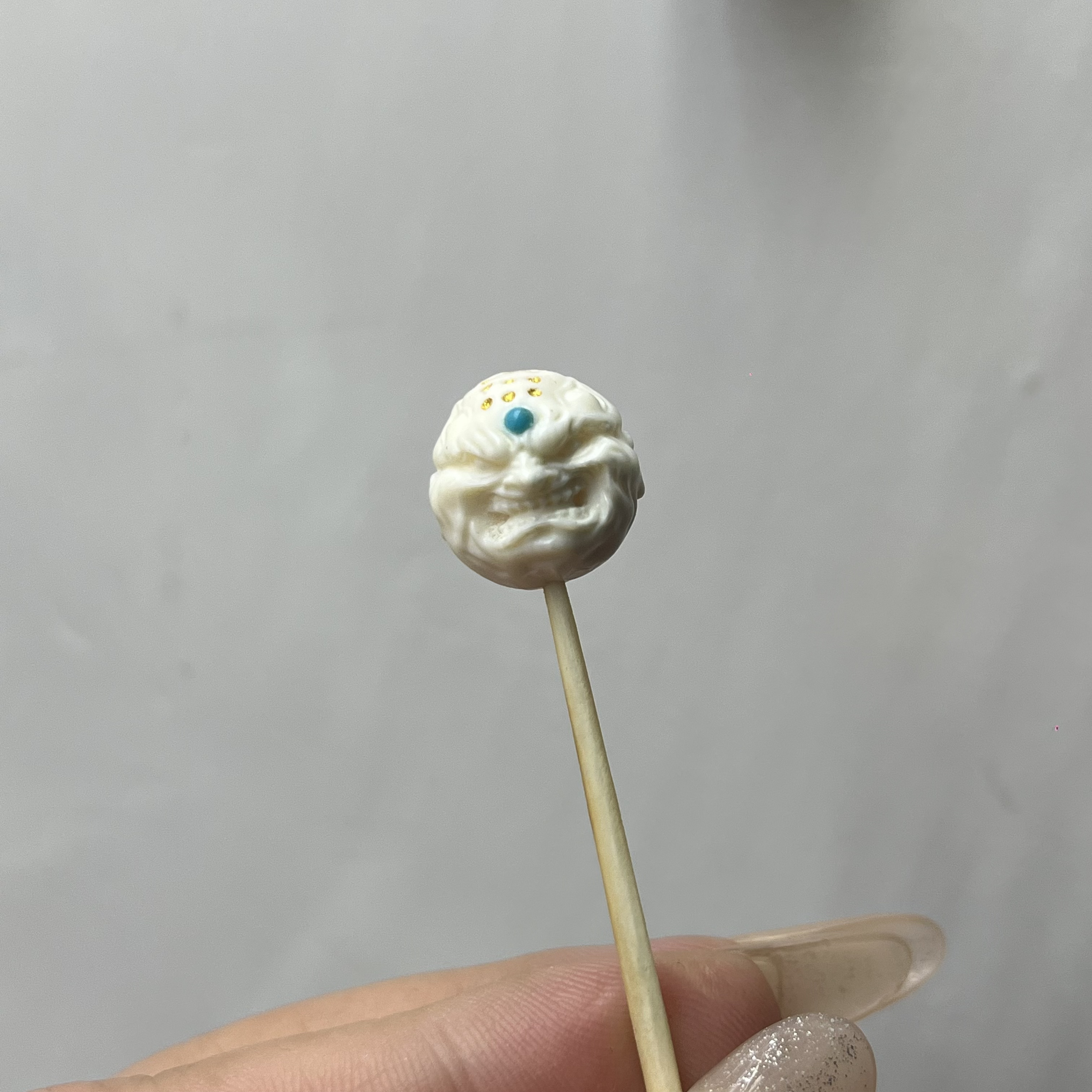 猛犸牙原色雕刻恶僧单珠文玩配饰14➕mm