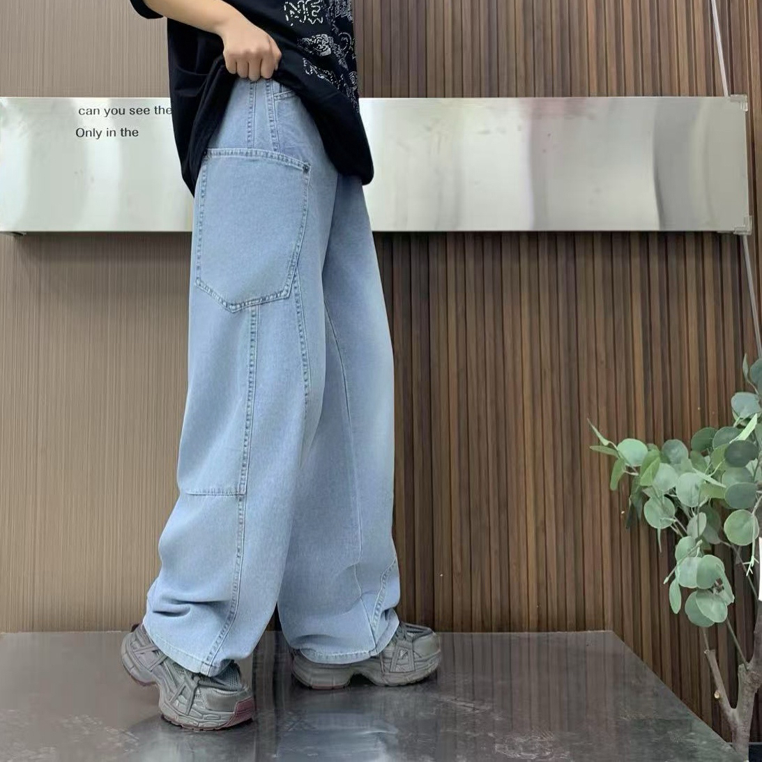 夏款轻薄牛仔长裤