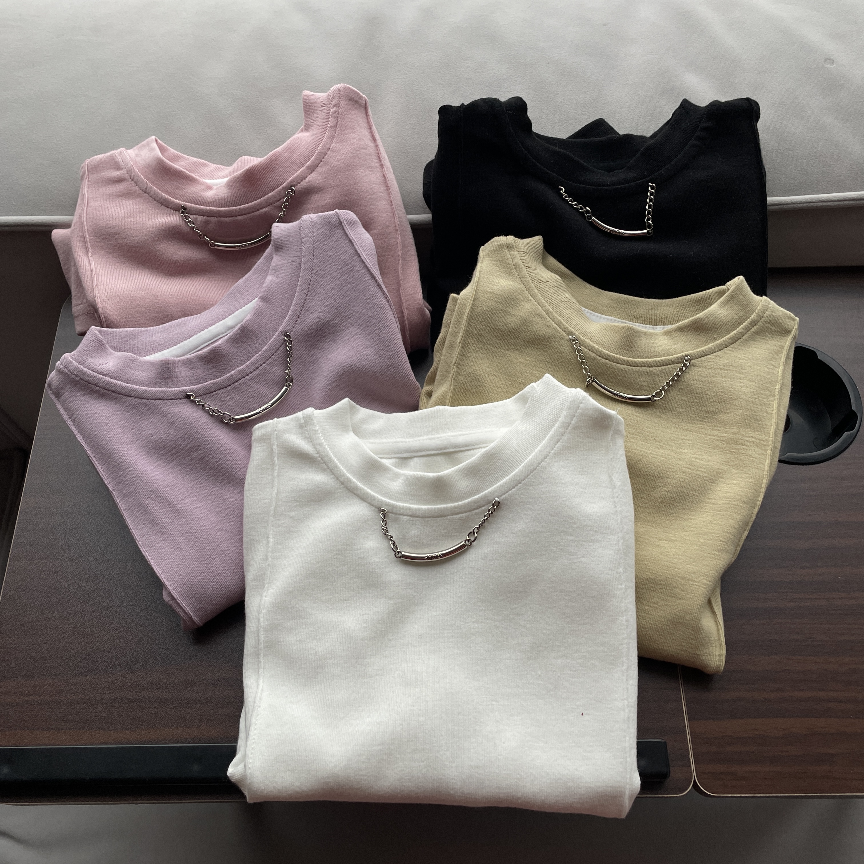 【春秋】百搭神器长袖纯色圆领套头纯棉加厚打底衫t恤S1001上衣内搭