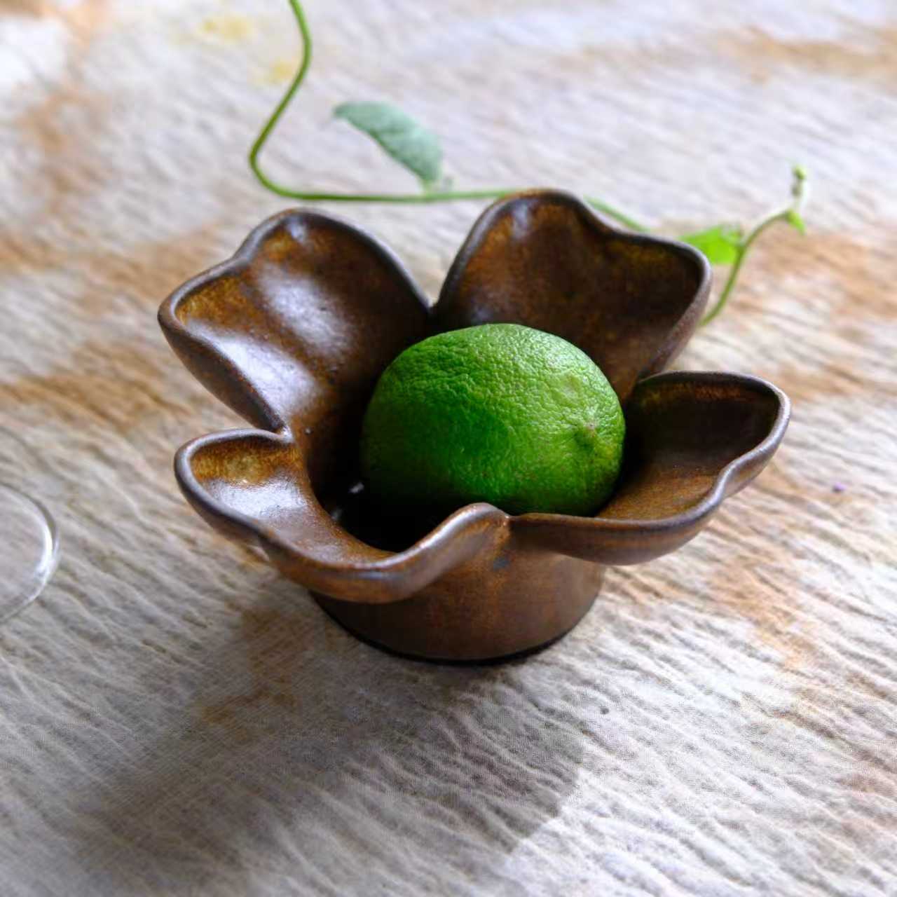 小喜宅 （微瑕）喜玉兰焦糖果盘