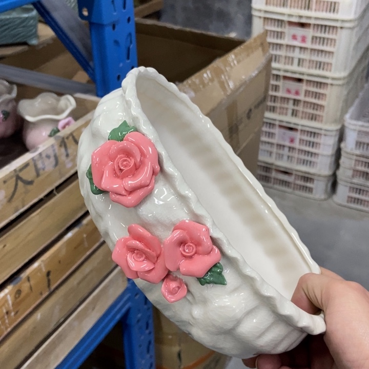 陶瓷花盆单场满9.9发21*13*7