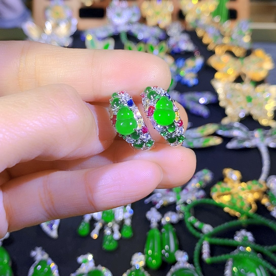 吊坠(不含链)银S925镶嵌翡翠